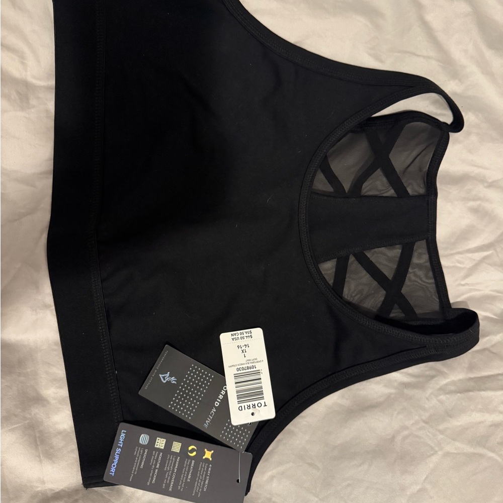 Torrid Mesh Back Black Sports Bra